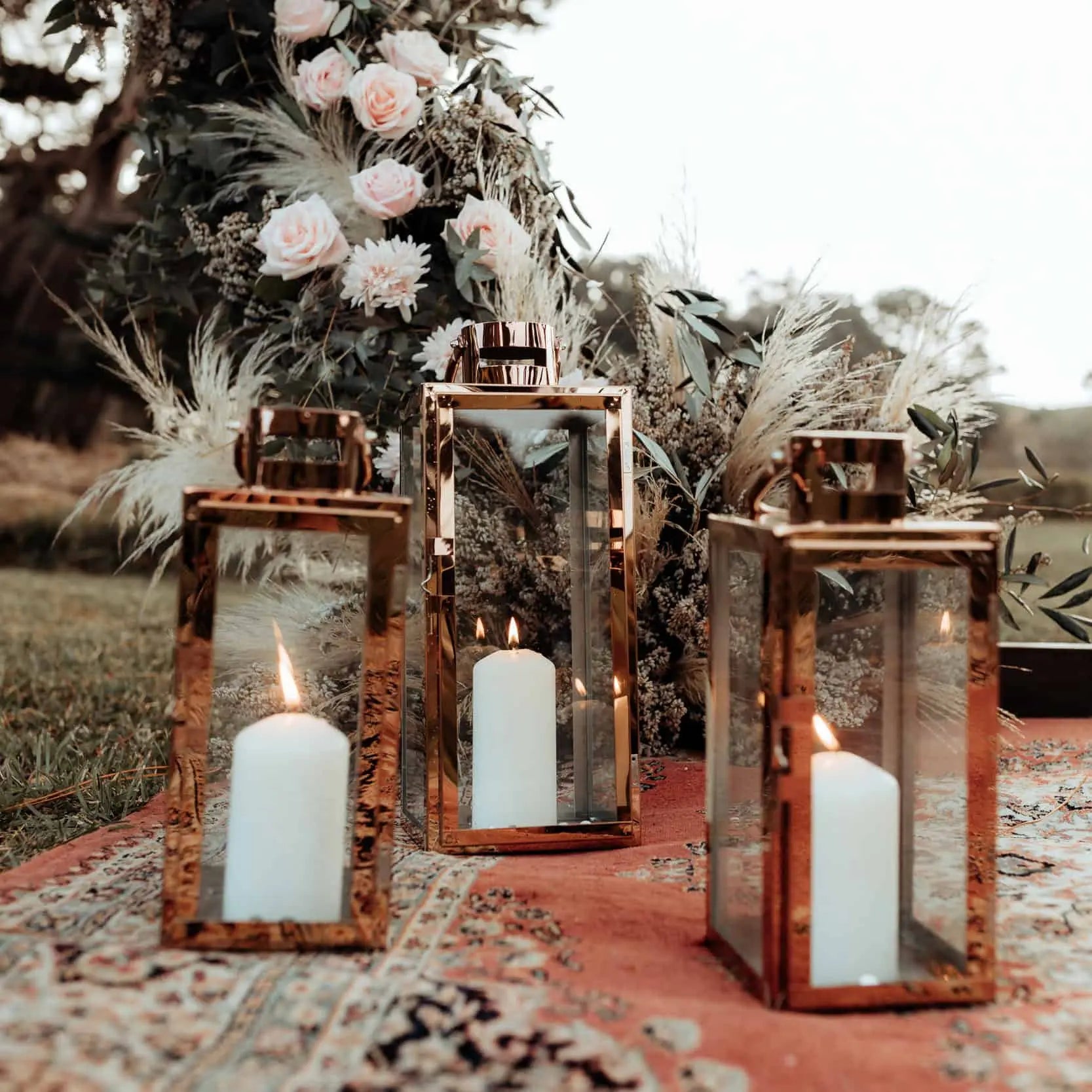Lanterns Rose Gold │ Hire │ The Island Collection Island Collection