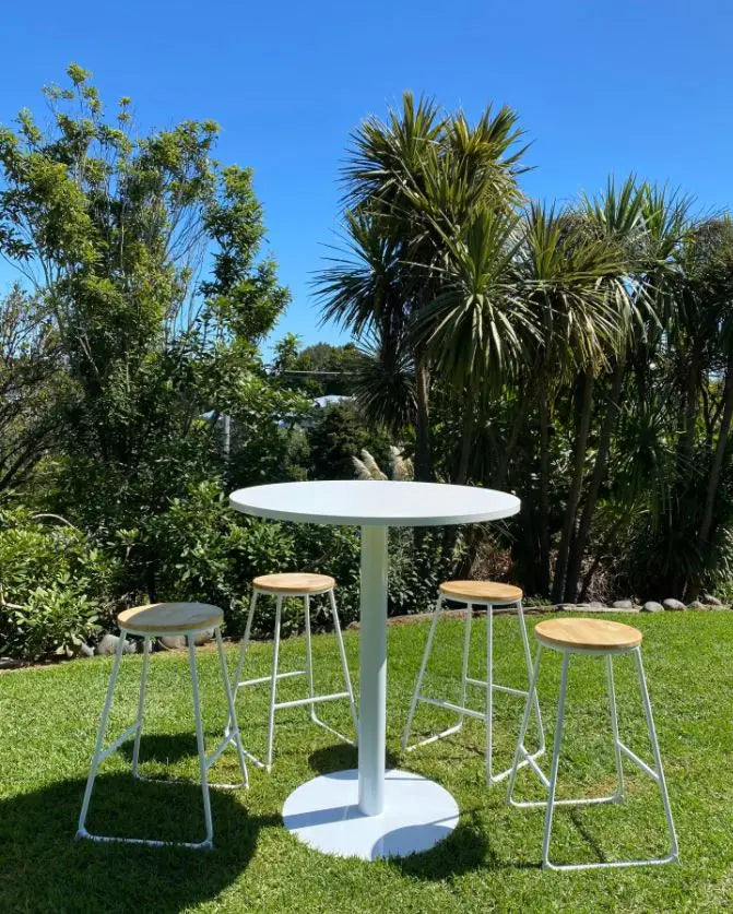 White Bar Stools White Wooden │ Hire │ The Island Collection Island